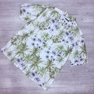 Cubavera shirt sleeve light linen blend Hawaiian button front tropical shirt xl